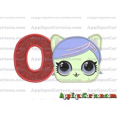 Cat Lol Surprise Dolls Head Applique Embroidery Design With Alphabet O