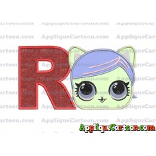 Cat Lol Surprise Dolls Head Applique Embroidery Design With Alphabet R