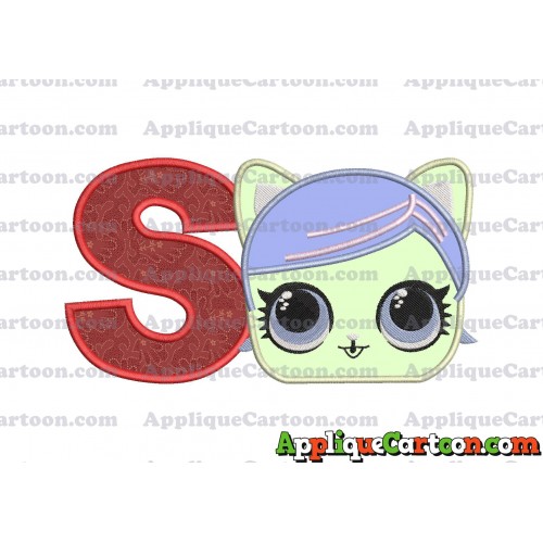 Cat Lol Surprise Dolls Head Applique Embroidery Design With Alphabet S