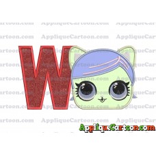 Cat Lol Surprise Dolls Head Applique Embroidery Design With Alphabet W