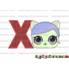 Cat Lol Surprise Dolls Head Applique Embroidery Design With Alphabet X