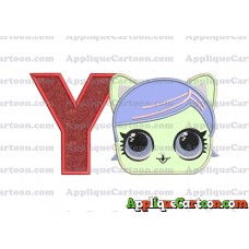 Cat Lol Surprise Dolls Head Applique Embroidery Design With Alphabet Y
