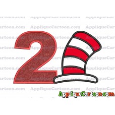 Cat in the Hat Applique Embroidery Design Birthday Number 2