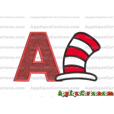 Cat in the Hat Applique Embroidery Design With Alphabet A