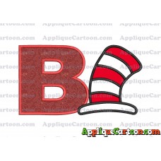 Cat in the Hat Applique Embroidery Design With Alphabet B