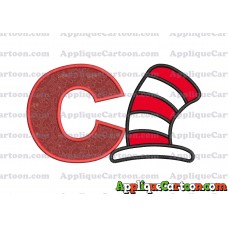 Cat in the Hat Applique Embroidery Design With Alphabet C