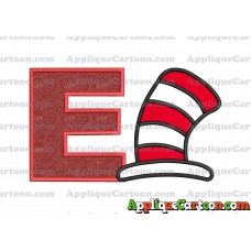 Cat in the Hat Applique Embroidery Design With Alphabet E