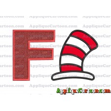 Cat in the Hat Applique Embroidery Design With Alphabet F