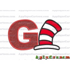 Cat in the Hat Applique Embroidery Design With Alphabet G