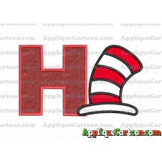 Cat in the Hat Applique Embroidery Design With Alphabet H