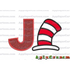 Cat in the Hat Applique Embroidery Design With Alphabet J