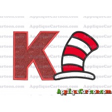 Cat in the Hat Applique Embroidery Design With Alphabet K