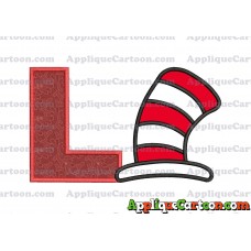 Cat in the Hat Applique Embroidery Design With Alphabet L