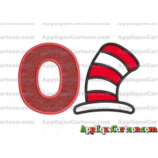 Cat in the Hat Applique Embroidery Design With Alphabet O