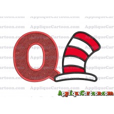 Cat in the Hat Applique Embroidery Design With Alphabet Q