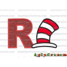 Cat in the Hat Applique Embroidery Design With Alphabet R
