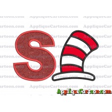 Cat in the Hat Applique Embroidery Design With Alphabet S