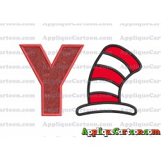 Cat in the Hat Applique Embroidery Design With Alphabet Y