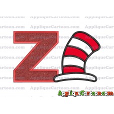 Cat in the Hat Applique Embroidery Design With Alphabet Z