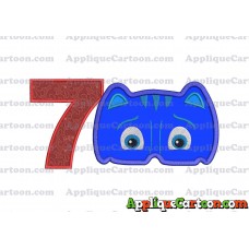 Catboy Pj Masks 01 Applique Embroidery Design Birthday Number 7