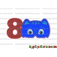 Catboy Pj Masks 01 Applique Embroidery Design Birthday Number 8