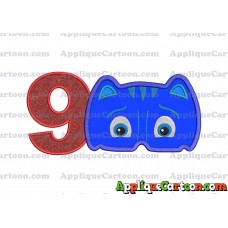 Catboy Pj Masks 01 Applique Embroidery Design Birthday Number 9