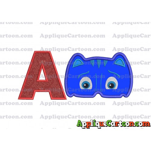 Catboy Pj Masks 01 Applique Embroidery Design With Alphabet A