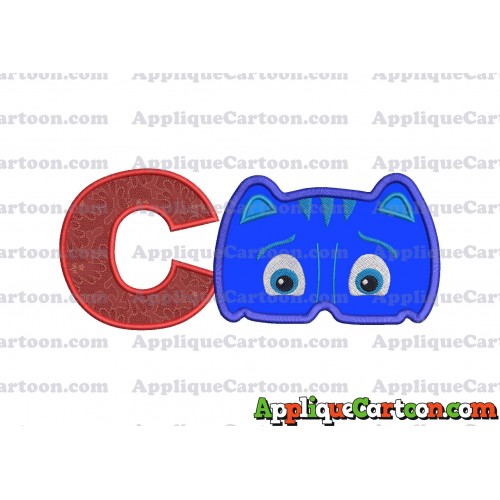 Catboy Pj Masks 01 Applique Embroidery Design With Alphabet C