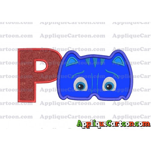 Catboy Pj Masks 01 Applique Embroidery Design With Alphabet P