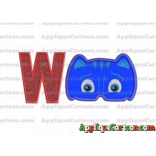 Catboy Pj Masks 01 Applique Embroidery Design With Alphabet W