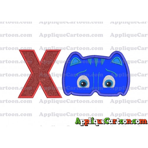 Catboy Pj Masks 01 Applique Embroidery Design With Alphabet X