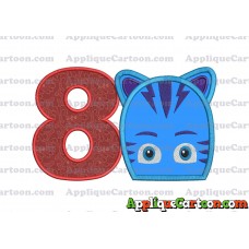 Catboy Pj Masks 02 Applique Embroidery Design Birthday Number 8