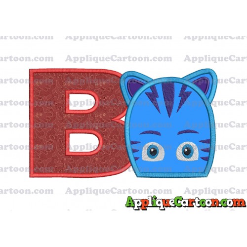 Catboy Pj Masks 02 Applique Embroidery Design With Alphabet B