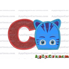 Catboy Pj Masks 02 Applique Embroidery Design With Alphabet C