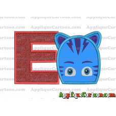 Catboy Pj Masks 02 Applique Embroidery Design With Alphabet E