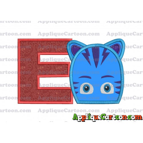 Catboy Pj Masks 02 Applique Embroidery Design With Alphabet E