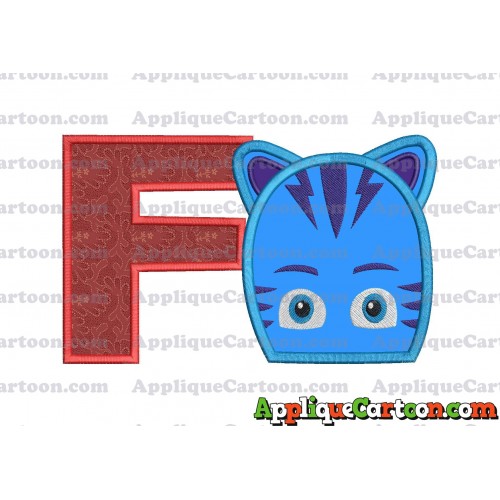 Catboy Pj Masks 02 Applique Embroidery Design With Alphabet F