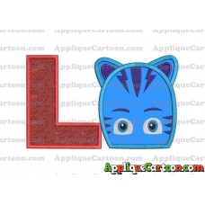 Catboy Pj Masks 02 Applique Embroidery Design With Alphabet L