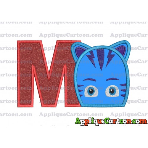 Catboy Pj Masks 02 Applique Embroidery Design With Alphabet M