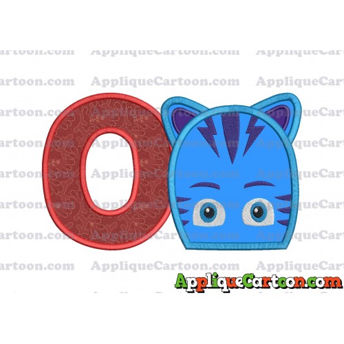 Catboy Pj Masks 02 Applique Embroidery Design With Alphabet O