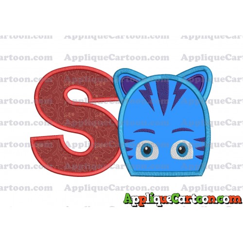 Catboy Pj Masks 02 Applique Embroidery Design With Alphabet S