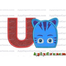Catboy Pj Masks 02 Applique Embroidery Design With Alphabet U