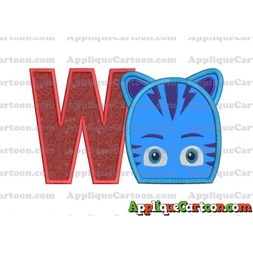 Catboy Pj Masks 02 Applique Embroidery Design With Alphabet W