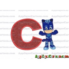 Catboy Pj Masks Applique Embroidery Design With Alphabet C