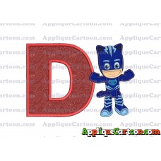 Catboy Pj Masks Applique Embroidery Design With Alphabet D