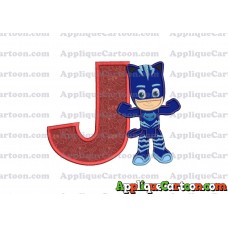 Catboy Pj Masks Applique Embroidery Design With Alphabet J