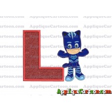 Catboy Pj Masks Applique Embroidery Design With Alphabet L