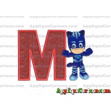 Catboy Pj Masks Applique Embroidery Design With Alphabet M