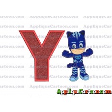 Catboy Pj Masks Applique Embroidery Design With Alphabet Y