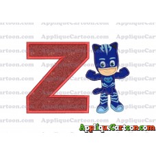 Catboy Pj Masks Applique Embroidery Design With Alphabet Z